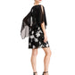 Vestido Capelet de Chiffon Bordado Feminino Connected Preto Tamanho 8