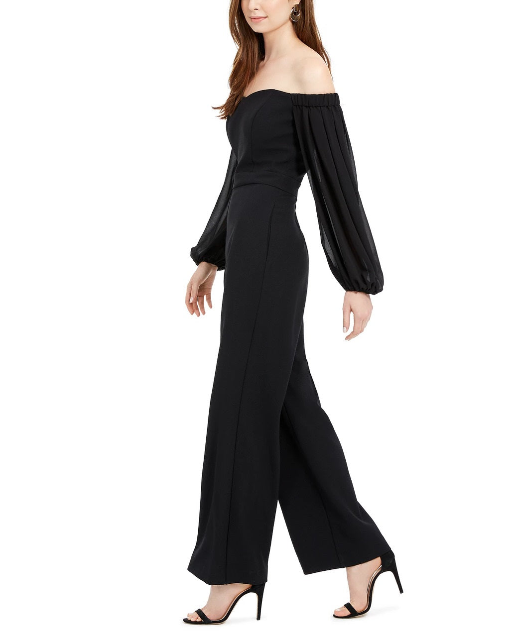 Macacão feminino Vince Camuto ombro a ombro preto tamanho 14