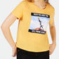 Camiseta Cell Signal do Rei Leão Disney Juniors, tamanho grande, amarelo médio