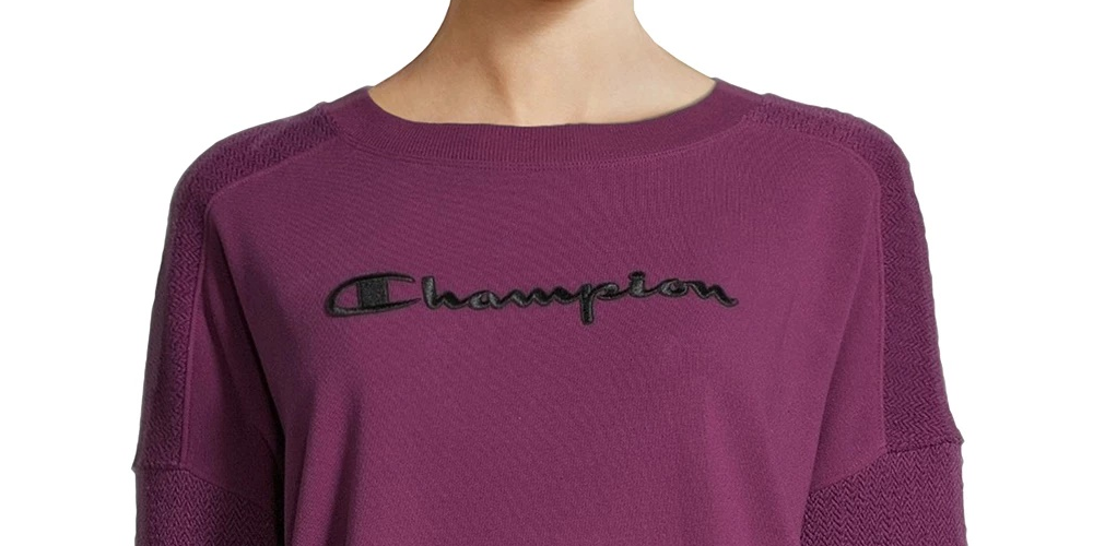 Moletom Champion Heritage Cotton Mix Texture Feminino Roxo Tamanho P