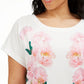 Camiseta feminina Tommy Hilfiger com estampa floral, branca, tamanho 3X