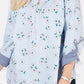 Tommy Hilfiger Plus Size Algodão Estampado Blusa Feminina Azul Brilhante Tamanho 2X