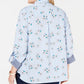 Tommy Hilfiger Plus Size Algodão Estampado Blusa Feminina Azul Brilhante Tamanho 2X