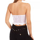 Top espartilho de malha sem alças feminino GUESS, branco, tamanho médio