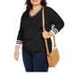 Tommy Hilfiger Suéter Feminino Plus Size Algodão Gola V Preto Tamanho 1X