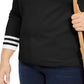 Tommy Hilfiger Suéter Feminino Plus Size Algodão Gola V Preto Tamanho 1X