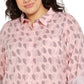 Camisa de algodão com estampa de bolinhas e corações Tommy Hilfiger Plus Size feminina, rosa, tamanho 3X