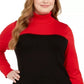 Suéter Calvin Klein Feminino Colorblocked Gola Alta Vermelho Tamanho 1X