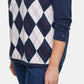 Suéter Tommy Hilfiger Plus Size Feminino Ivy Cotton Argyle Azul Tamanho 1X