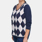 Suéter Tommy Hilfiger Plus Size Feminino Ivy Cotton Argyle Azul Tamanho 2X