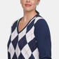 Suéter Tommy Hilfiger Plus Size Feminino Ivy Cotton Argyle Azul Tamanho 2X