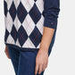 Suéter Tommy Hilfiger Plus Size Feminino Ivy Cotton Argyle Azul Tamanho 2X