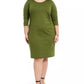 Vestido feminino plus size com babados, coleção NY, verde, tamanho 2X