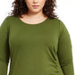Vestido feminino plus size com babados, coleção NY, verde, tamanho 2X