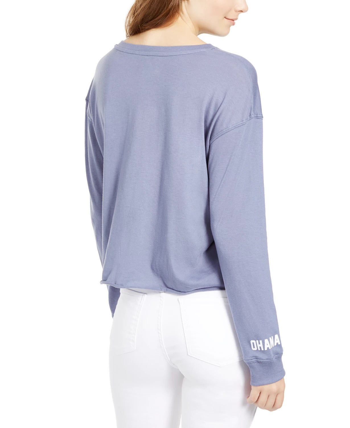 Camiseta Stitch Henley da Disney Junior, tamanho grande, azul marinho
