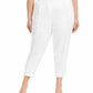Calça feminina plus size Calvin Klein de linho slim-ankle, branca, tamanho 20W