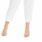 Calça feminina plus size Calvin Klein de linho slim-ankle, branca, tamanho 20W
