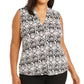 Blusa feminina Calvin Klein Plus sem mangas com estampa e decote em V, cor carvão, tamanho 2X