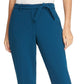 Calça social feminina DKNY Petite com cinto e amarração, azul, tamanho 6P