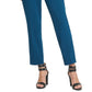 Calça social feminina DKNY Petite com cinto e amarração, azul, tamanho 6P