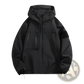 Tactical Hooded Shell Jacket with Sleeve Patch Details