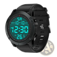 Tactical Waterproof Digital Sports Watch with Teal Led Display