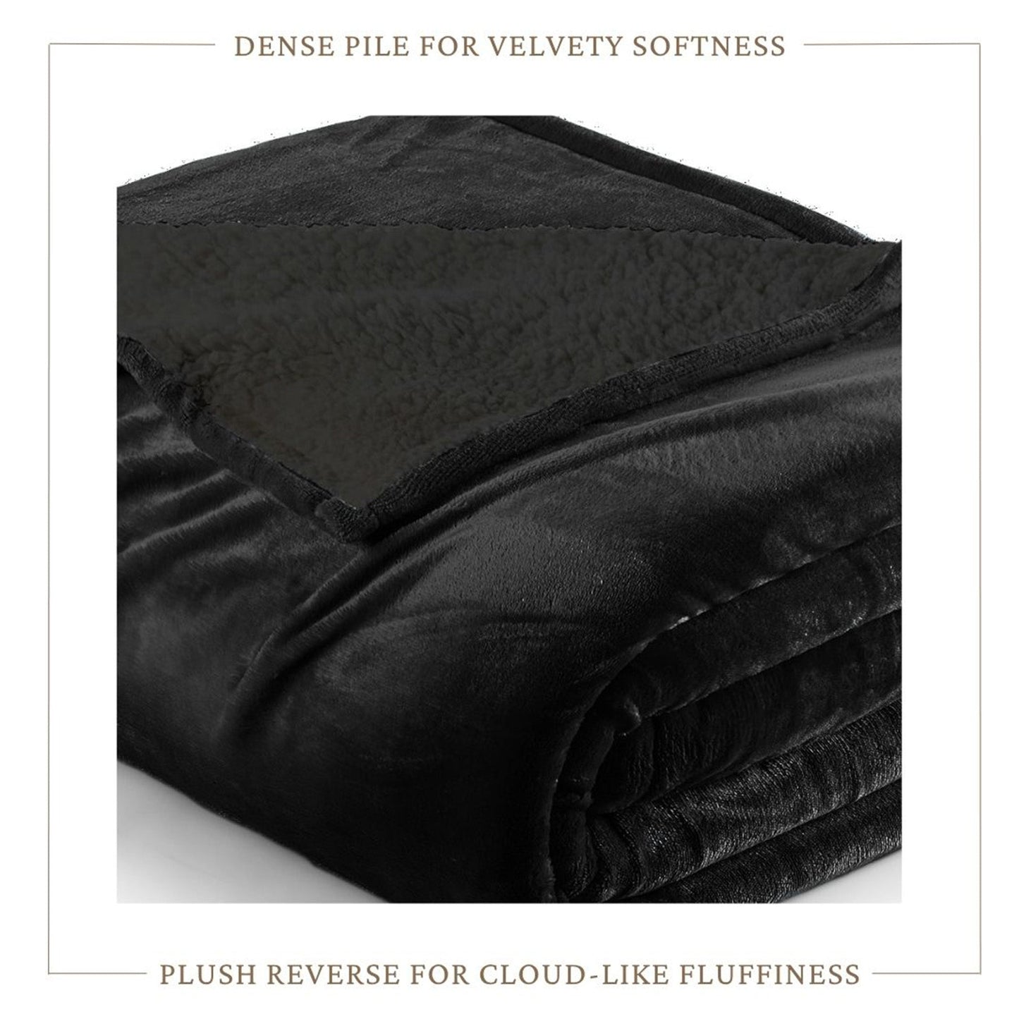 Velvet Plush Sherpa Bed Blanket - Sherpa Fleece Collection