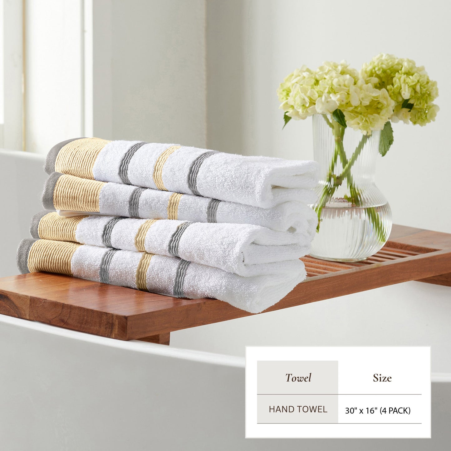 Decorative Cotton Stripe Bath Towel Set - Noelle Collection