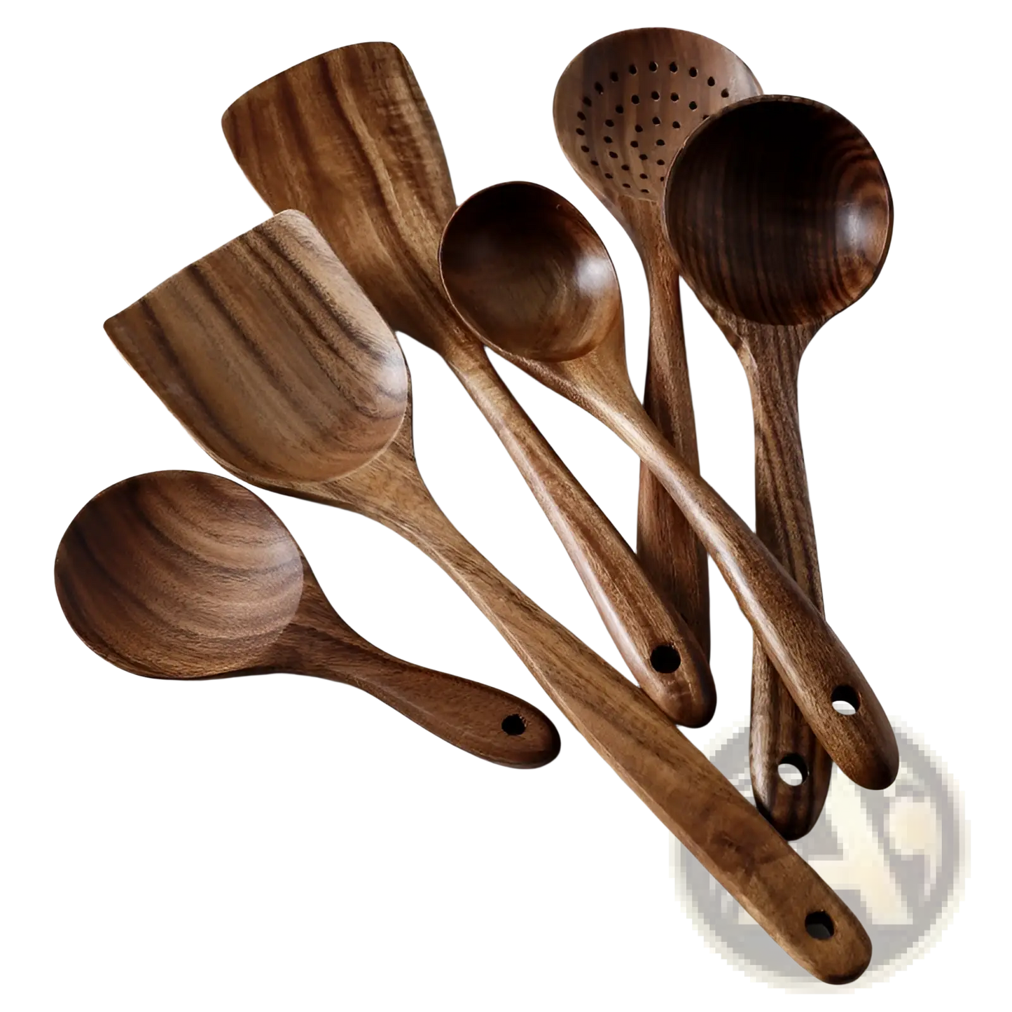 Teak Wood Cooking Utensil Set 4 Piece Kitchen Tools