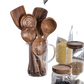 Teak Wood Cooking Utensil Set 4 Piece Kitchen Tools