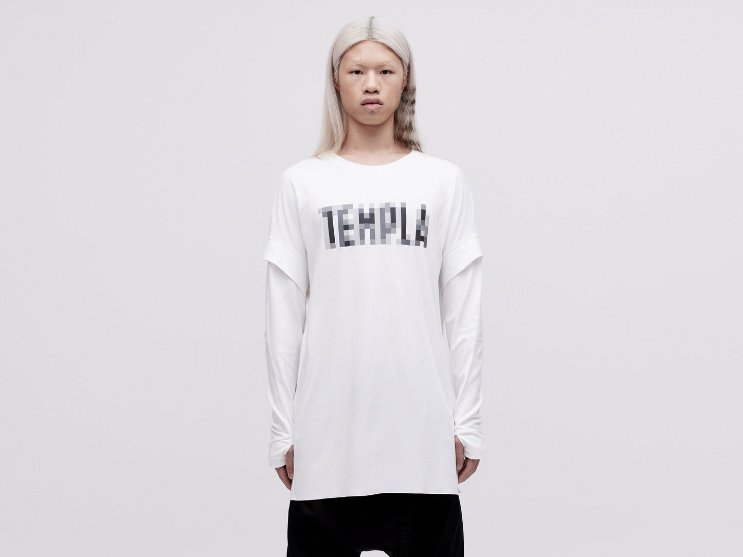 Layered Long Sleeve Tee - White