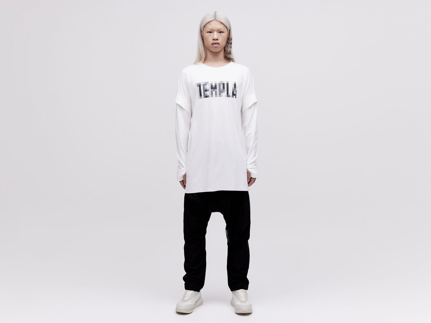 Layered Long Sleeve Tee - White