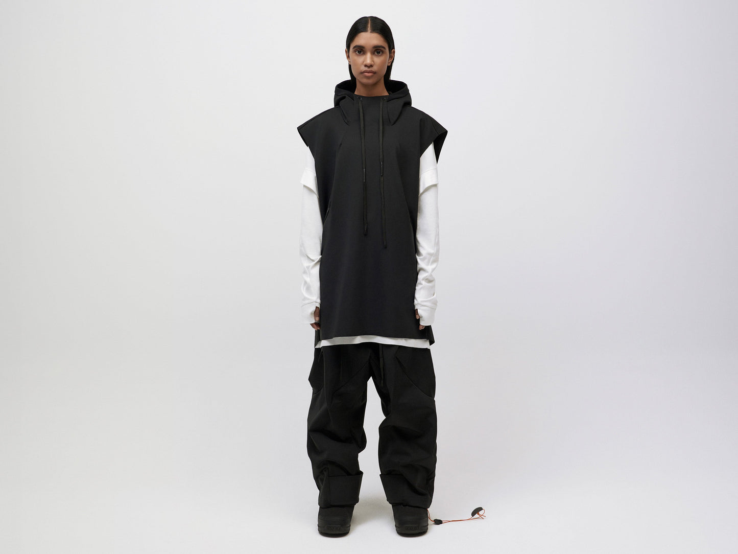 Pipe Hoodie Tank - Black