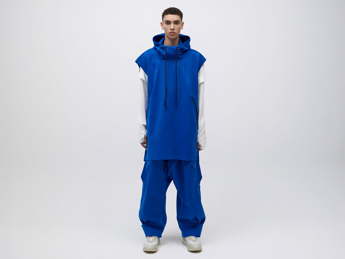 Pipe Hoodie Tank - Blue