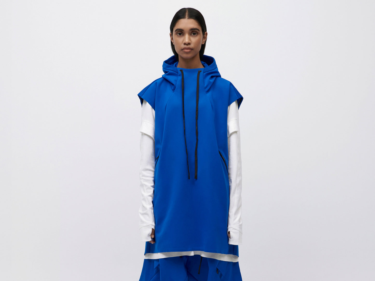 Pipe Hoodie Tank - Blue