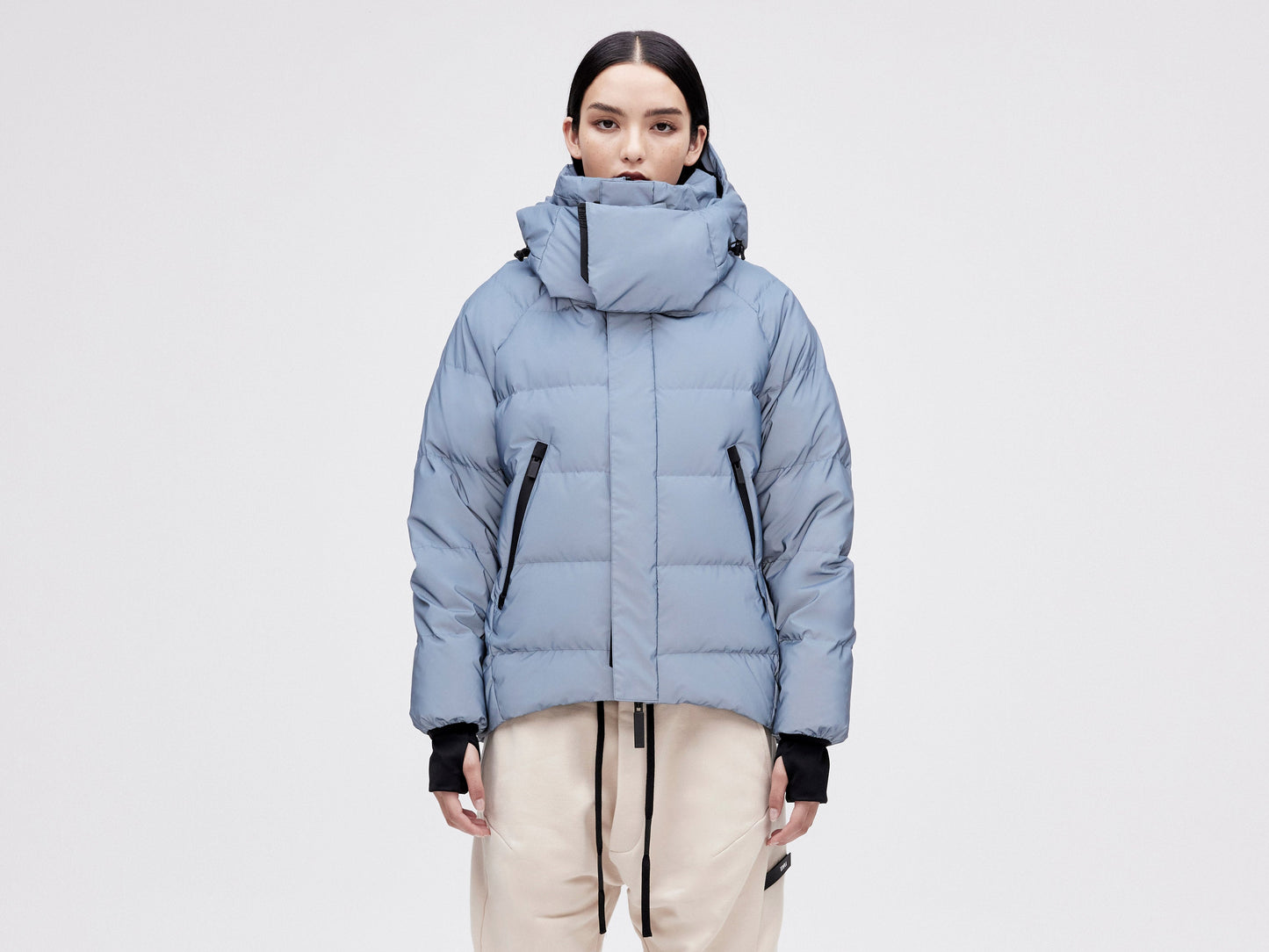 On/Off Hood O.S Down Jacket - Reflective Blue