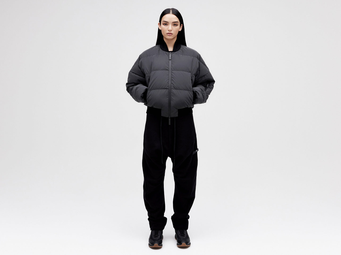 Reflective Bomber Down Jacket - Reflective Black