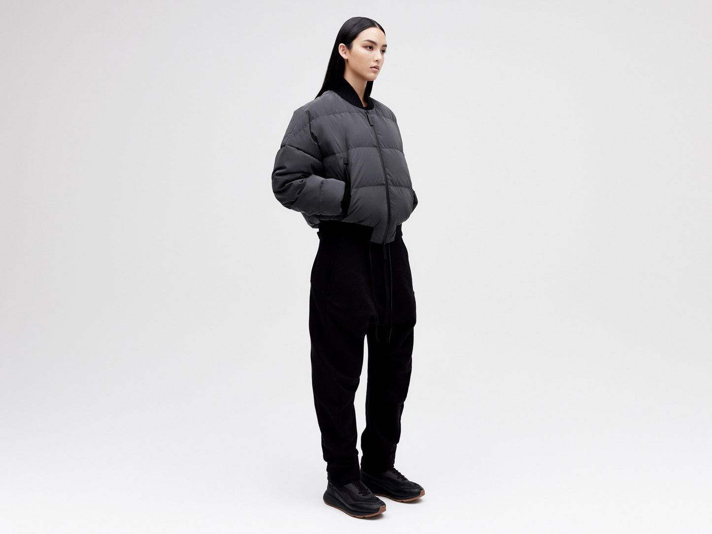 Reflective Bomber Down Jacket - Reflective Black