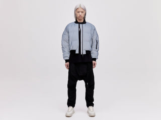 Reflective Bomber Down Jacket - Reflective Blue