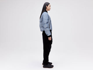 Reflective Bomber Down Jacket - Reflective Blue