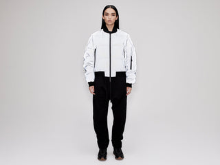 Reflective Bomber Down Jacket - Reflective Blue