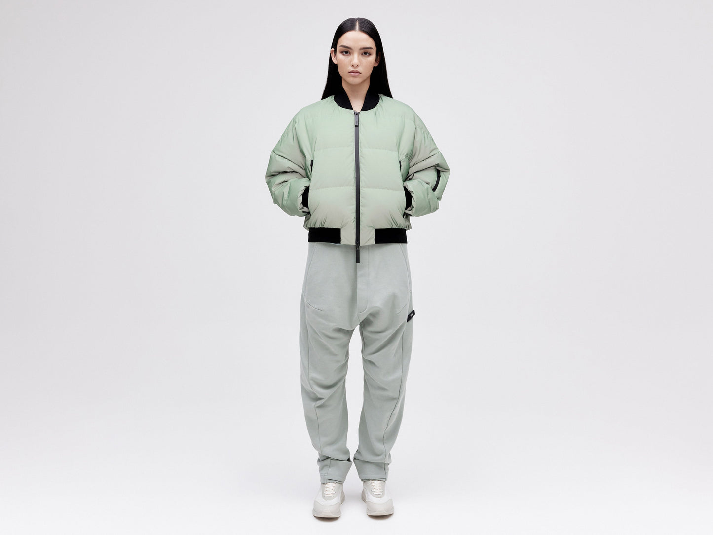 Reflective Bomber Down Jacket - Reflective Jade