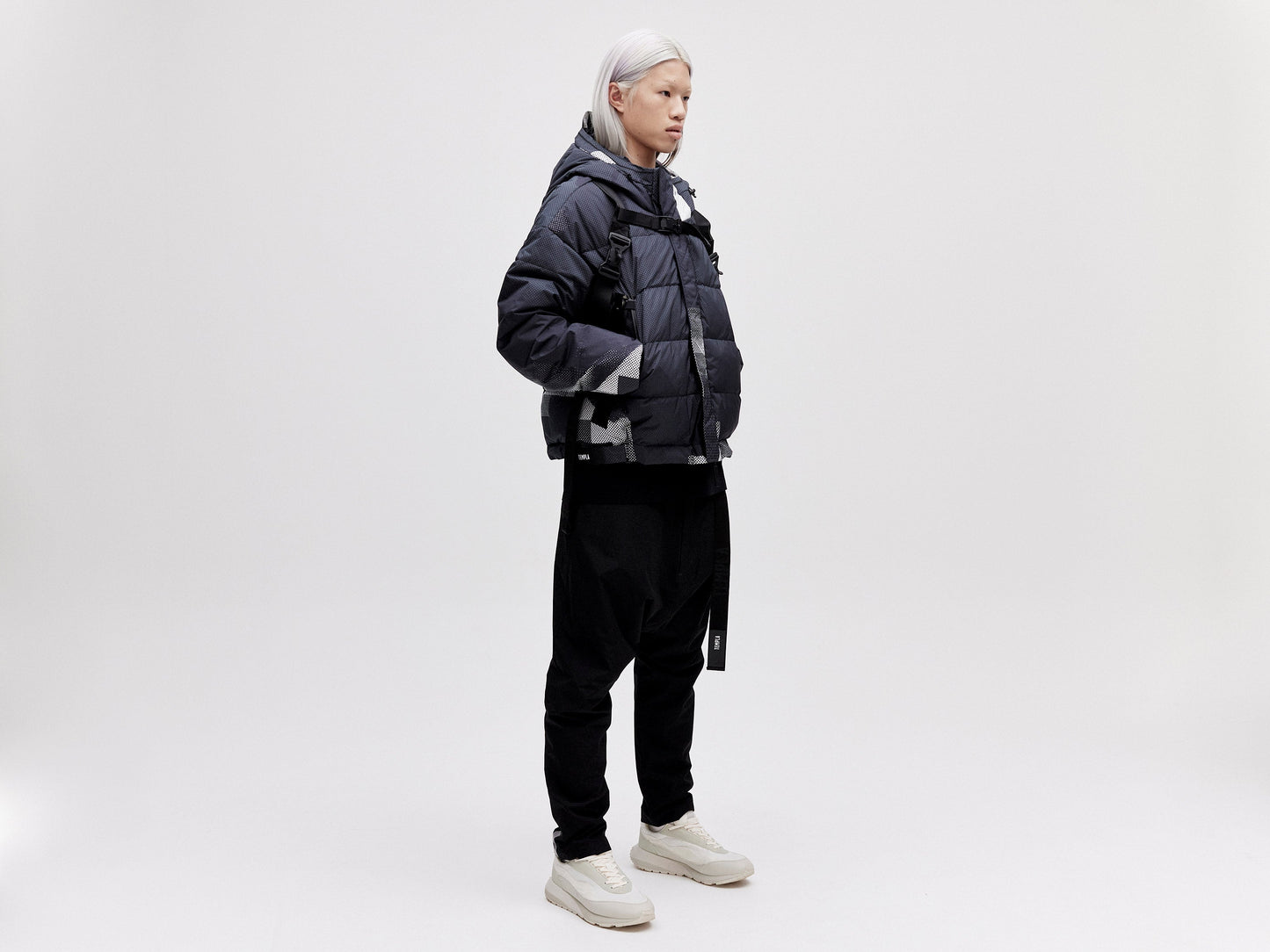 Utility Down Jacket with Backpack - Dark Pixel