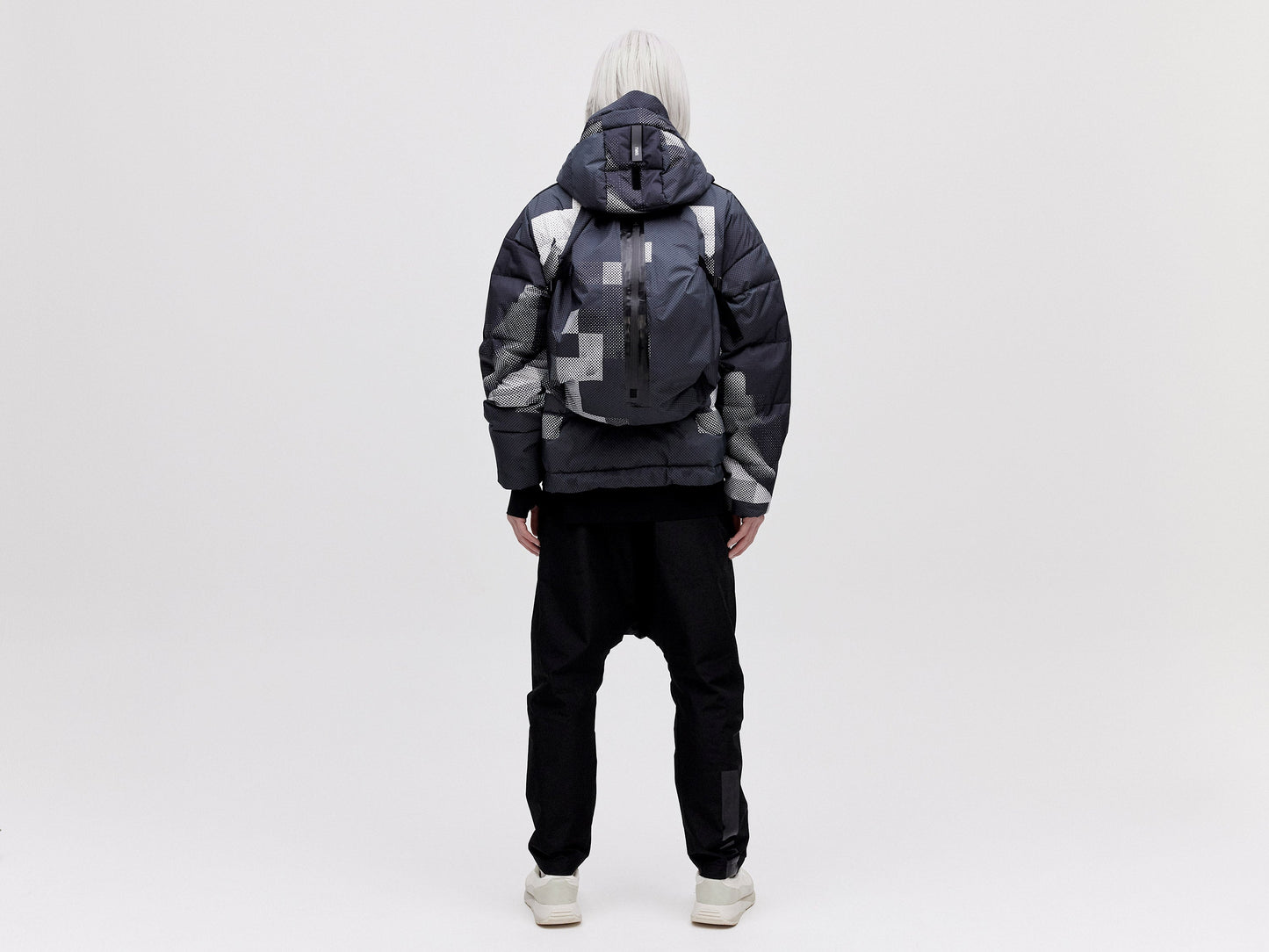 Utility Down Jacket with Backpack - Dark Pixel