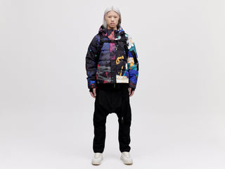 Utility Down Jacket with Backpack - Dark Splatter