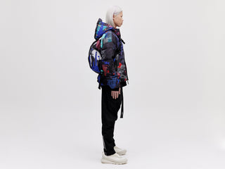 Utility Down Jacket with Backpack - Dark Splatter