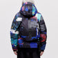 Utility Down Jacket with Backpack - Dark Splatter