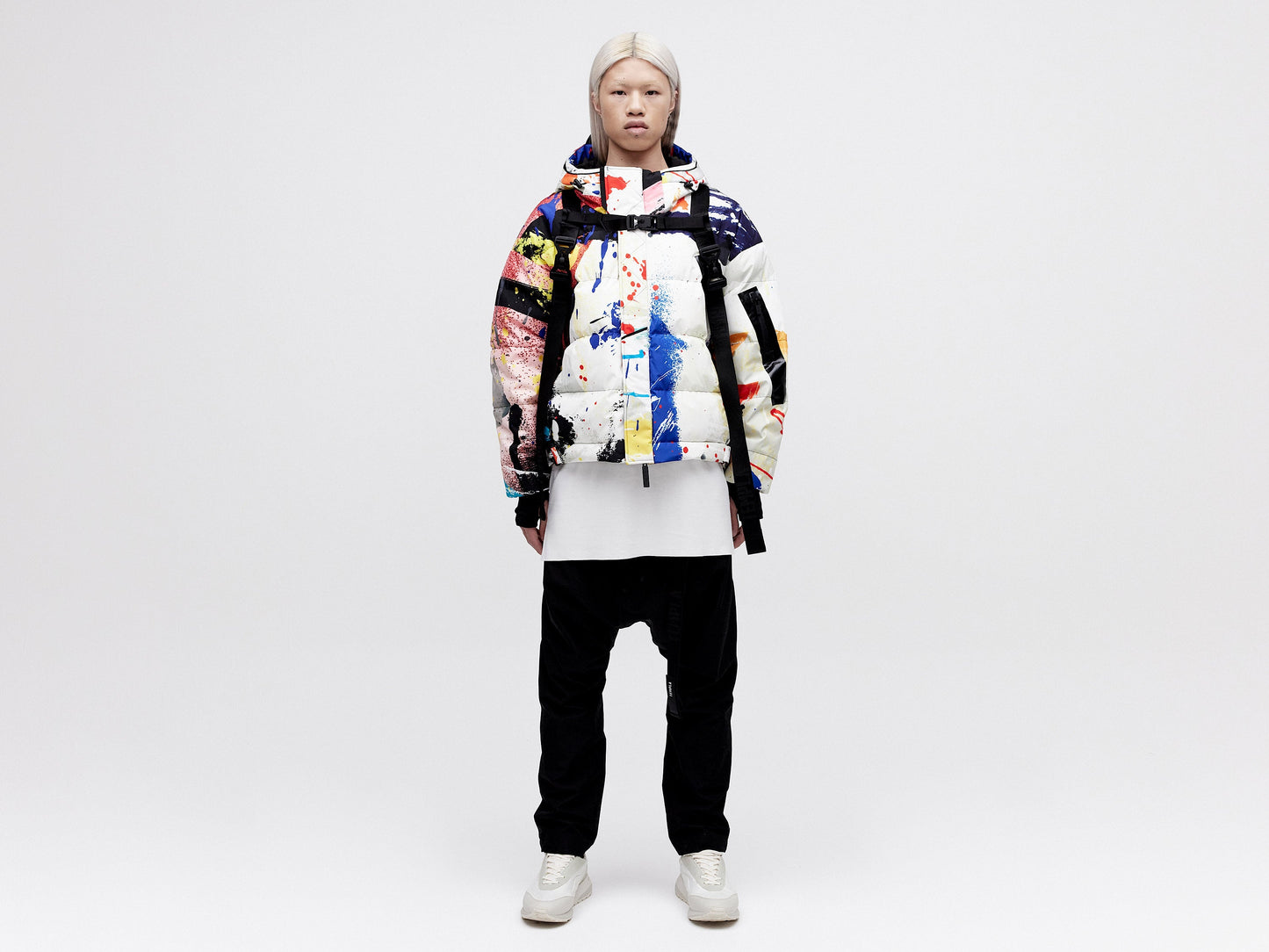 Utility Down Jacket with Backpack - Light Splatter