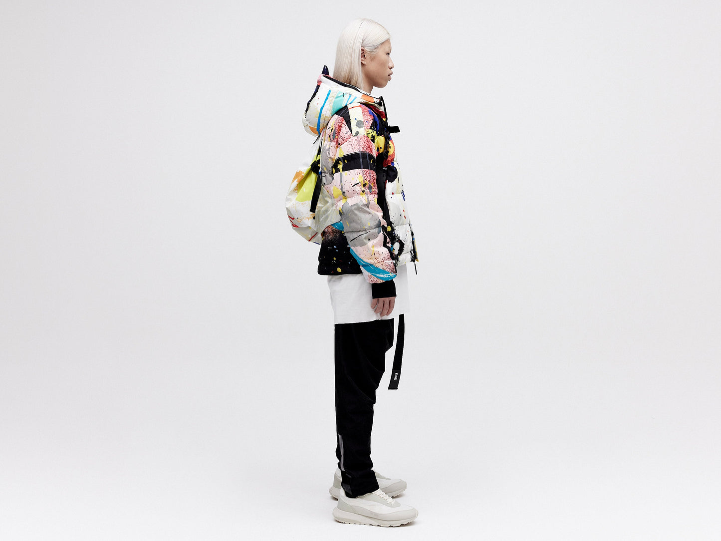Utility Down Jacket with Backpack - Light Splatter