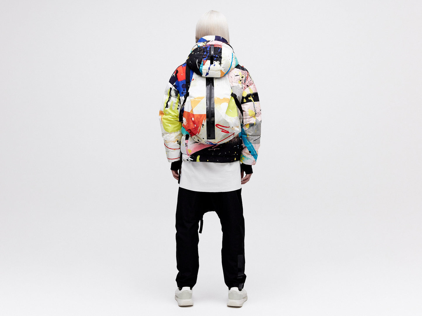 Utility Down Jacket with Backpack - Light Splatter
